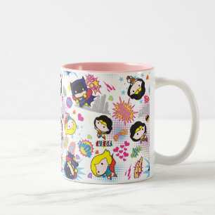 Chibi Super Heroine Pattern Zweifarbige Tasse
