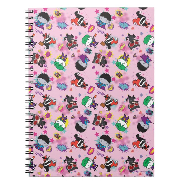 Chibi Super Villain Action Pattern Notizblock (Vorderseite)