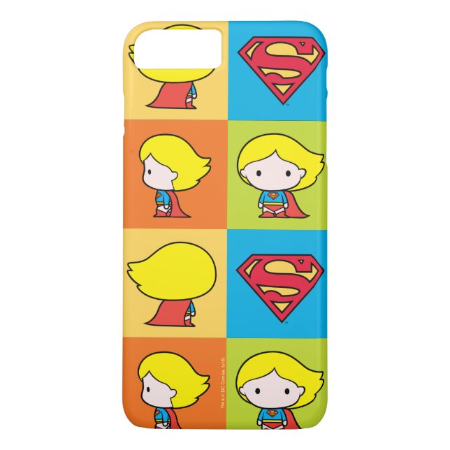 Chibi Supergirl Character Umrundung Case-Mate iPhone Hülle (Rückseite)