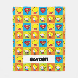 Chibi Supergirl Character Umrundung Fleecedecke