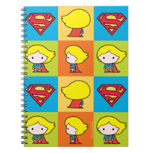 Chibi Supergirl Character Umrundung Notizblock