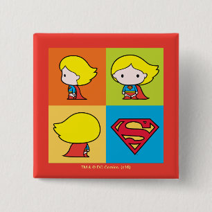 Chibi Supergirl Charakterumgebung Button