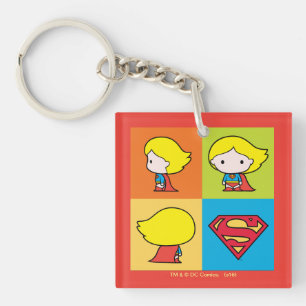 Chibi Supergirl Charakterumgebung Schlüsselanhänger