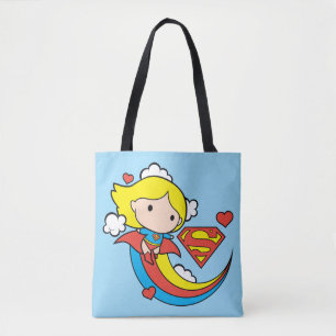 Chibi Supergirl Flying Rainbow