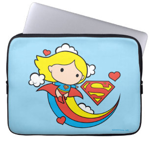Chibi Supergirl Flying Rainbow Laptopschutzhülle