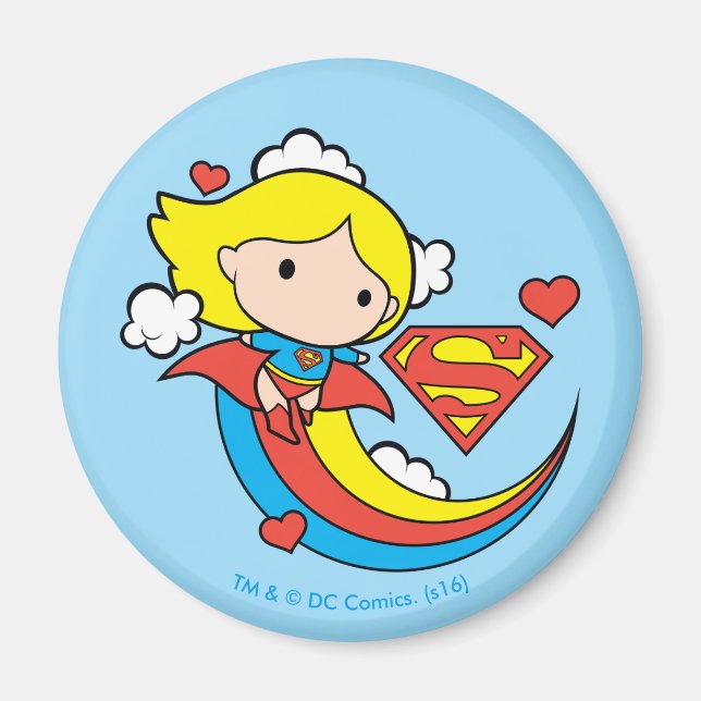 Chibi Supergirl Flying Rainbow Magnet (Vorne)