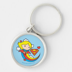Chibi Supergirl Flying Rainbow Schlüsselanhänger