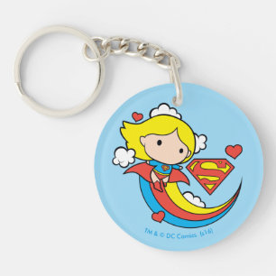 Chibi Supergirl Flying Rainbow Schlüsselanhänger