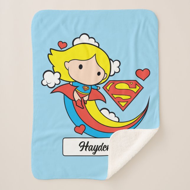 Chibi Supergirl Flying Rainbow Sherpadecke (Vorderseite)
