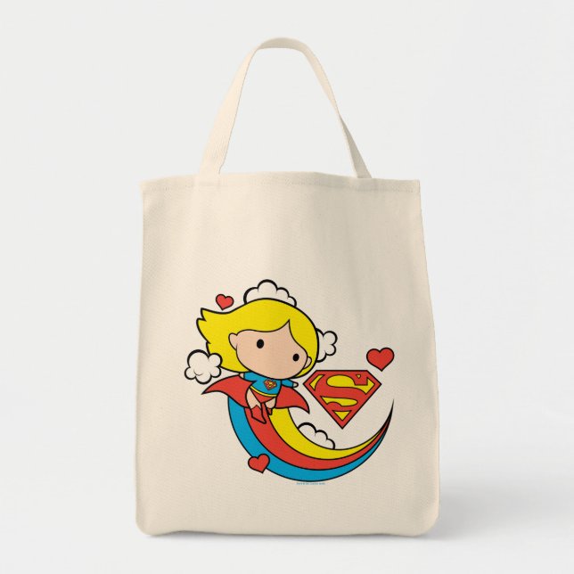 Chibi Supergirl Flying Rainbow Tragetasche (Vorne)