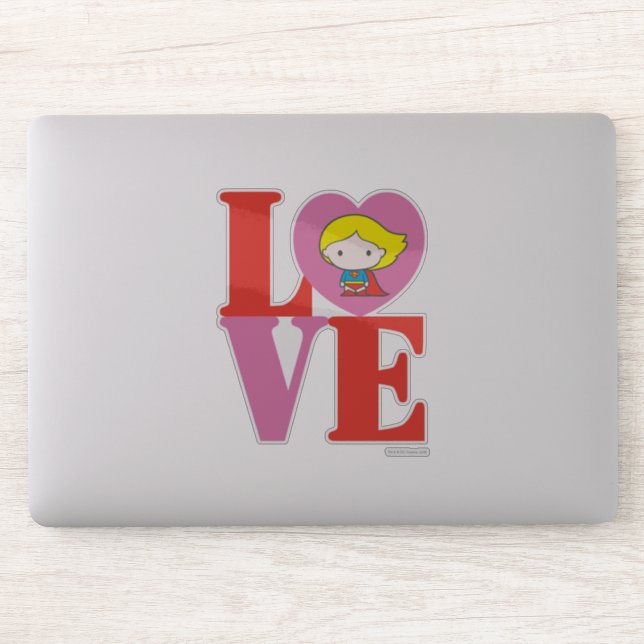 Chibi Supergirl-LIEBE Aufkleber (Computer)