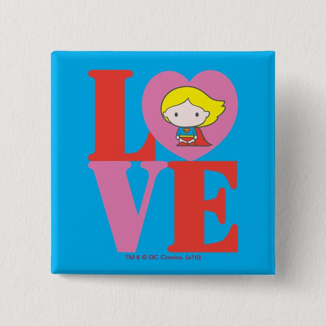 Chibi Supergirl-LIEBE Button (Vorderseite)