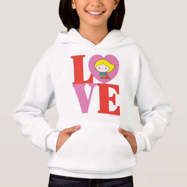 Chibi Supergirl-LIEBE Hoodie (Vorderseite)