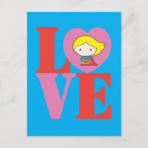 Chibi Supergirl-LIEBE Postkarte