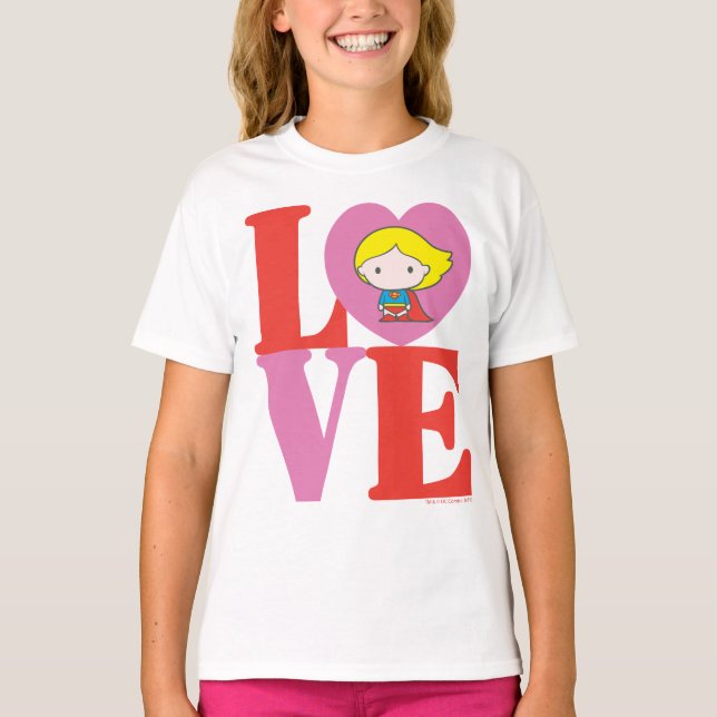 Chibi Supergirl-LIEBE T-Shirt (Vorderseite)