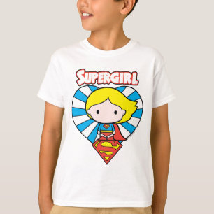 Chibi Supergirl Sternenexplosion Herz und Logo T-Shirt
