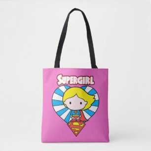 Chibi Supergirl Sternexplosion Herz und Logo