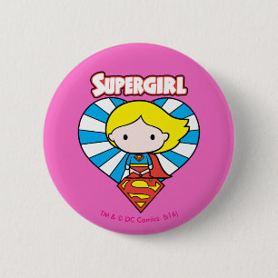 Chibi Supergirl Sternexplosion Herz und Logo Button