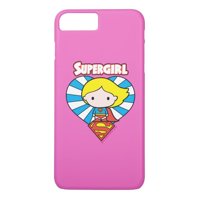 Chibi Supergirl Sternexplosion Herz und Logo Case-Mate iPhone Hülle (Rückseite)