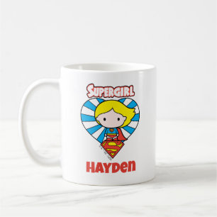 Chibi Supergirl Sternexplosion Herz und Logo Kaffeetasse
