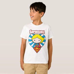 Chibi Supergirl Sternexplosion Herz und Logo T-Shirt