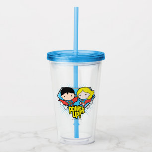 Chibi Superman & Chibi Supergirl Power Up! Acryltrinkbecher