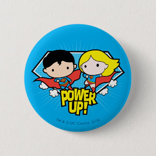 Chibi Superman & Chibi Supergirl Power Up! Button