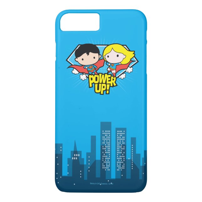 Chibi Superman & Chibi Supergirl Power Up! Case-Mate iPhone Hülle (Rückseite)