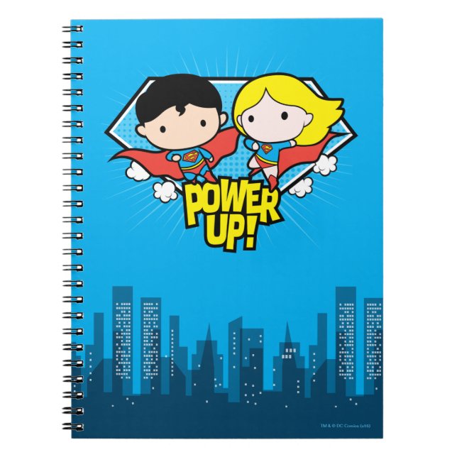 Chibi Superman & Chibi Supergirl Power Up! Notizblock (Vorderseite)