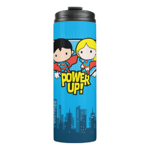 Chibi Superman & Chibi Supergirl Power Up! Thermosbecher
