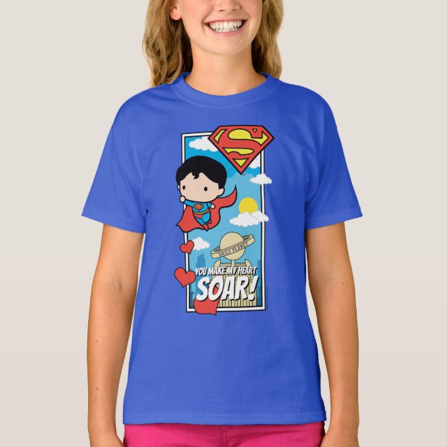 Chibi Superman - Du machst mein Herz zu Valentine T-Shirt (Vorderseite)