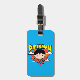Chibi Superman Polka Dot Shield und Name Gepäckanhänger