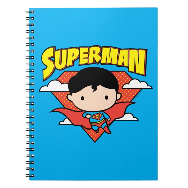 Chibi Superman Polka Dot Shield und Name Notizblock (Vorderseite)