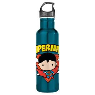 Chibi Superman Polka Dot Shield und Name Trinkflasche