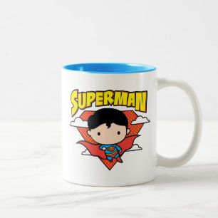 Chibi Superman Polka Dot Shield und Name Zweifarbige Tasse