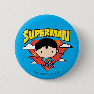 Chibi Superman Punkte-Schild und Name Button