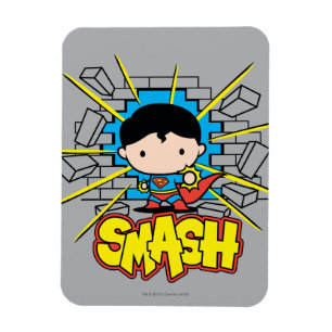 Chibi Superman schleicht durch eine Ziegelmauer Magnet