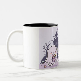 Chibi-Süßes-oder-Saures-Halloween-Kinder-Design Zweifarbige Tasse