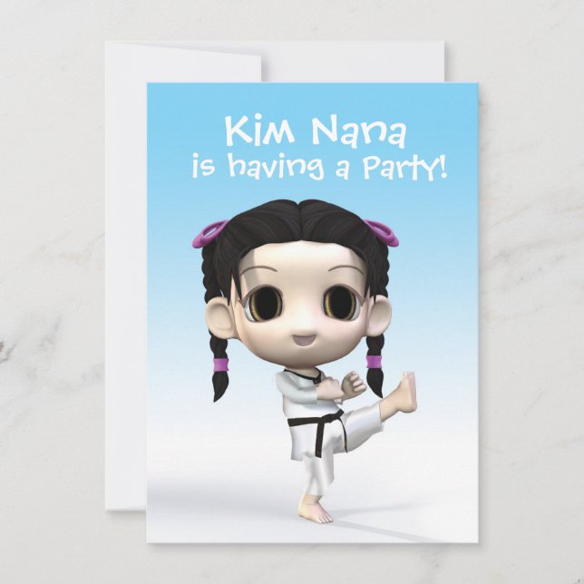 Chibi Taekwondo Einladung (Vorderseite)