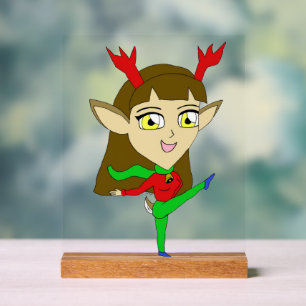 Chibi tanzend Rentiermädchen Acrylschild