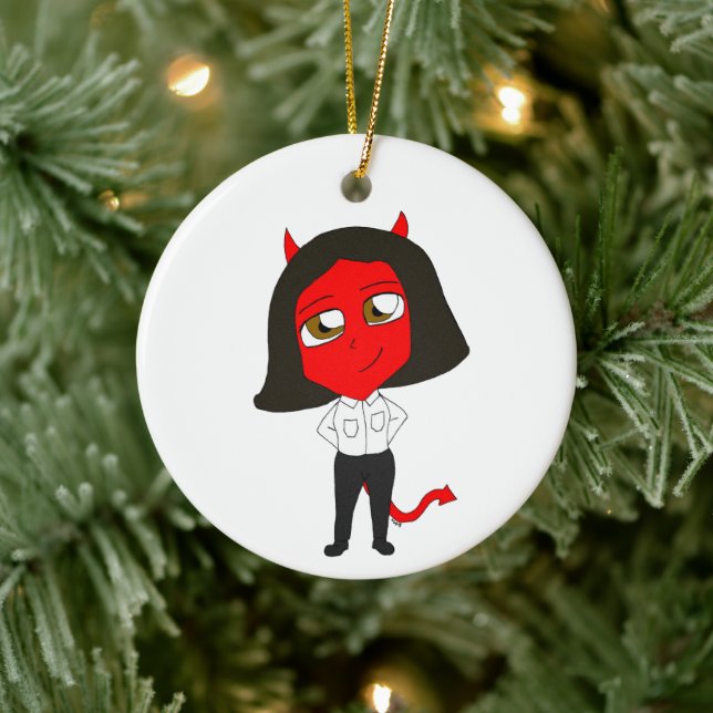 Chibi-Teufel Keramik Ornament (Baum)
