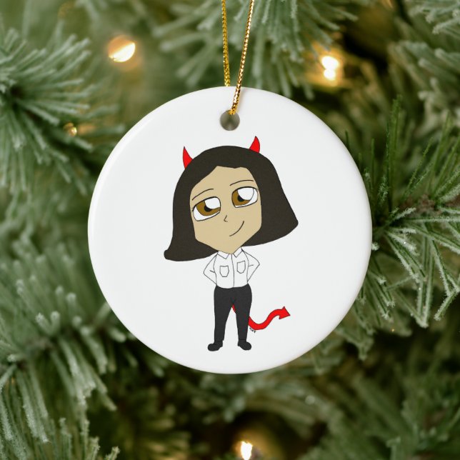Chibi-Teufel Keramik Ornament (Baum)