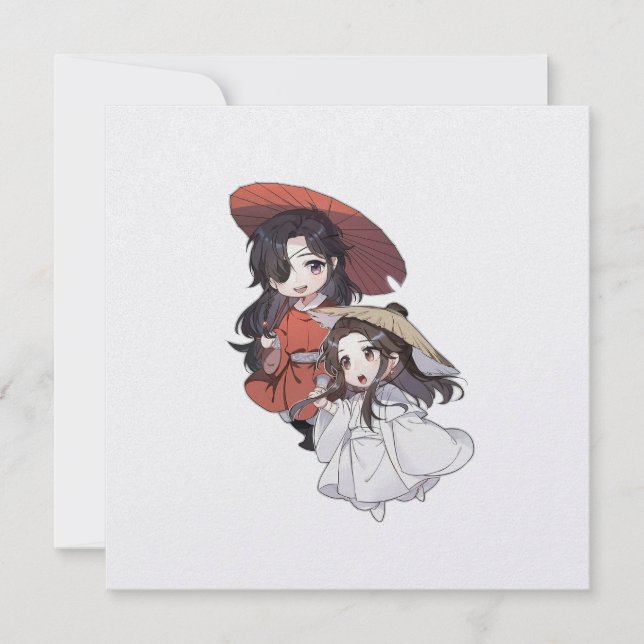 Chibi Tgcf Flat Holiday Card Feiertagskarte (Vorderseite)