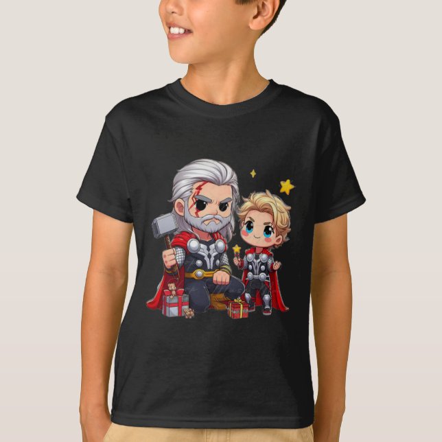 Chibi Thor und Son T-Shirt (Vorderseite)