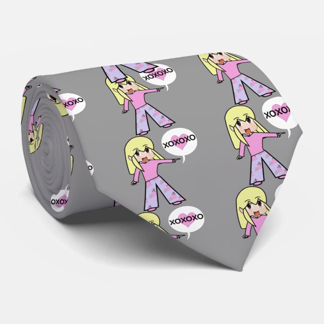 Chibi Valentine Krawatte (Gerollt)