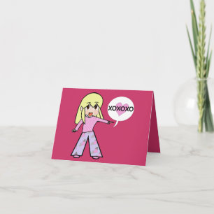 Chibi Valentinstag Herzen Feiertagskarte