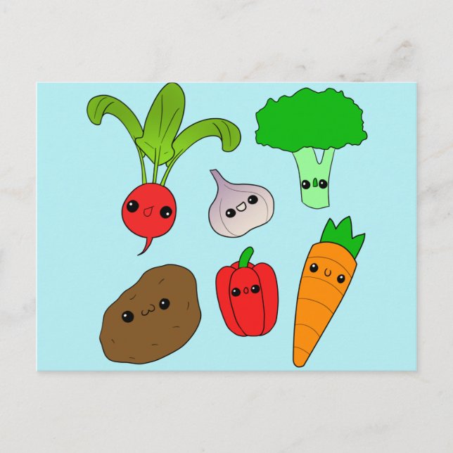 Chibi Vegetables Postkarte (Vorderseite)