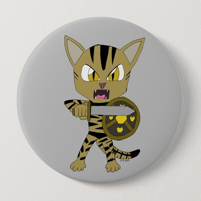 Chibi Warrior Cat Button (Vorderseite)