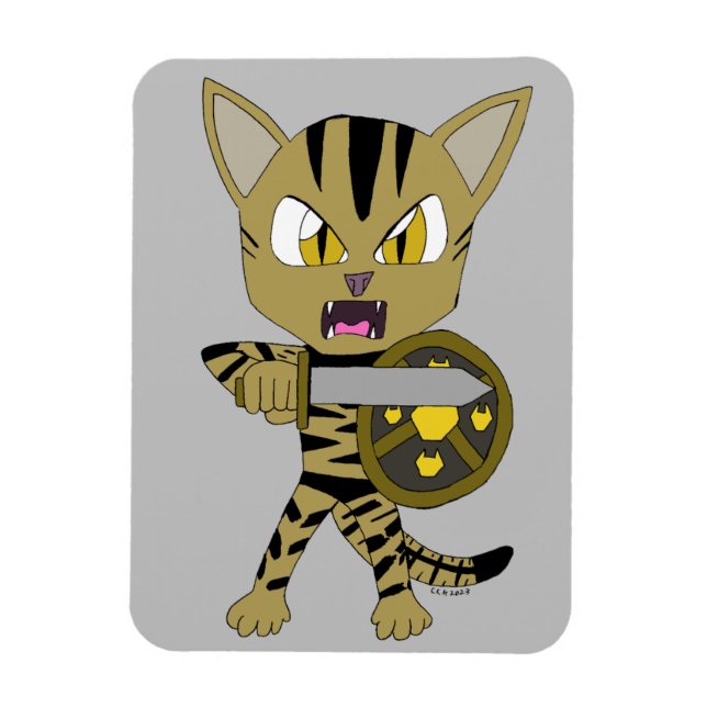 Chibi Warrior Cat Magnet (Vertikal)