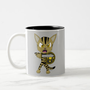Chibi Warrior Cat Zweifarbige Tasse